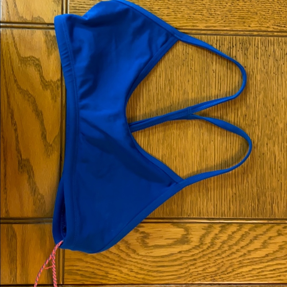 Women's Blue Strappy Swim Top
